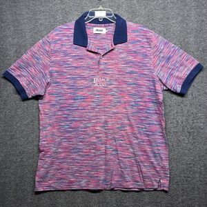 Palace Jeans Mens XL Space Dye Knit Polo Shirt Multi Color Embroidered Logo